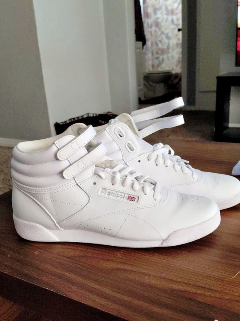 Reebok Freestyle Hi 'Triple White' White High Top Sneakers US 6.5